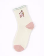 پک 5 عددی جوراب دخترانه نیم ساق طرح لبخند