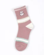 پک 5 عددی جوراب دخترانه نیم ساق طرح لبخند