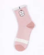 پک 5 عددی جوراب دخترانه نیم ساق طرح لبخند