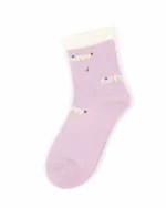 پک 5 عددی جوراب دخترانه نیم ساق طرح قلب