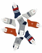 پک 5 عددی جوراب پسرانه نیم ساق طرح اسپرت راه راه