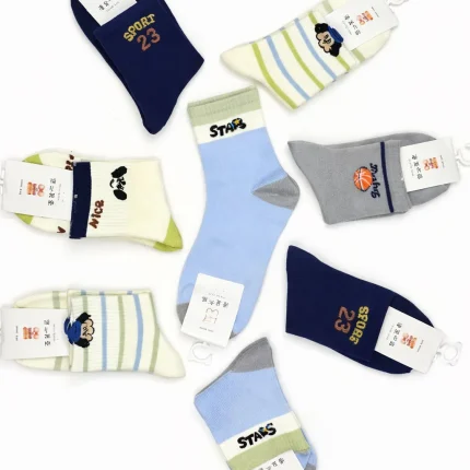 پک 5 عددی جوراب پسرانه نیم ساق طرح استار اسپرت