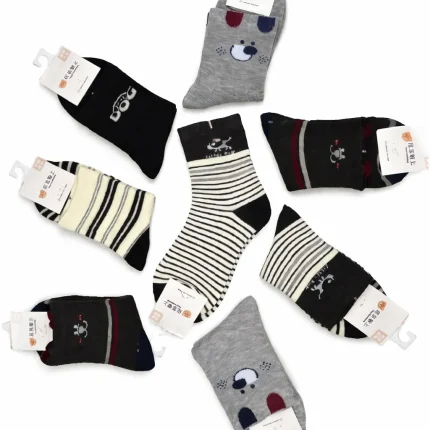 پک 5 عددی جوراب پسرانه نیم ساق طرح سگ