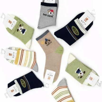 پک 5 عددی جوراب پسرانه نیم ساق طرح پاپی