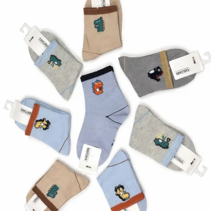 پک 5 عددی جوراب پسرانه نیم ساق طرح دایناسور
