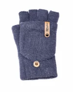 دستکش نیم‌انگشتی بافت گرم دکمه‌دار | Soft Touch