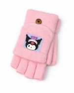 دستکش نیم‌انگشتی دخترانه زمستانی طرح کارتونی