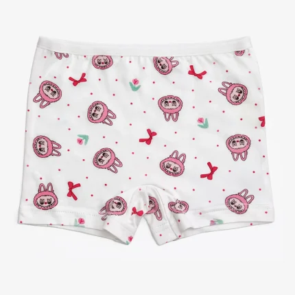 شورت پادار دخترانه میسپل طرح لبوبو رنگ شیری