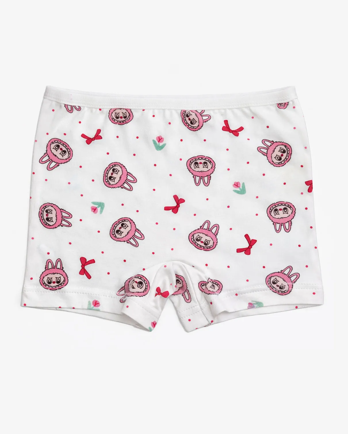 شورت پادار دخترانه میسپل طرح لبوبو رنگ شیری