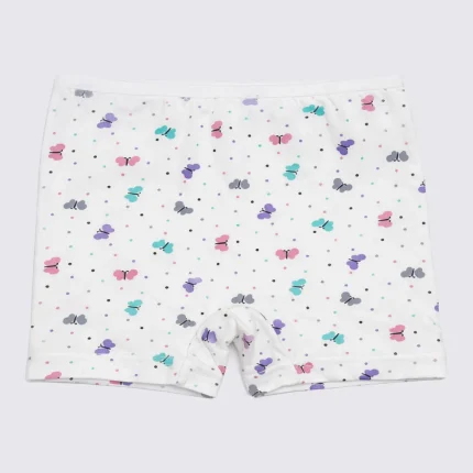 شورت پادار دخترانه میسپل طرح پروانه رنگ سفید