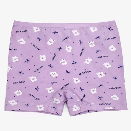 شورت پادار دخترانه میسپل طرح خرسی رنگ یاسی