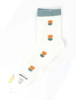 پک 5 عددی جوراب دخترانه نیم ساق طرح برگ