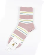 پک 5 عددی جوراب دخترانه نیم ساق سبز و صورتی