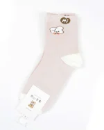 پک 5 عددی جوراب دخترانه نیم ساق سبز و صورتی