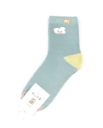 پک 5 عددی جوراب دخترانه نیم ساق سبز و صورتی