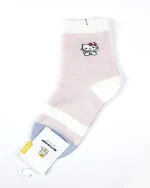 پک 5 عددی جوراب دخترانه نیم ساق طرح کیتی