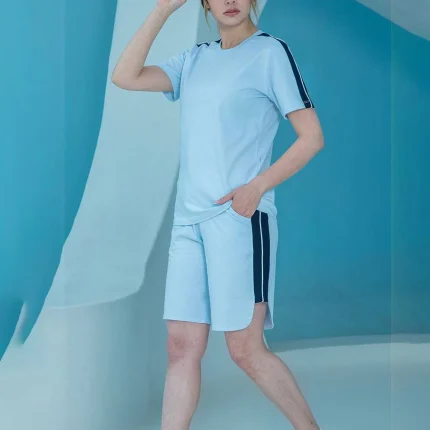 ست زنانه تیشرت تکه دوزی و شلوارک تکه دوزی