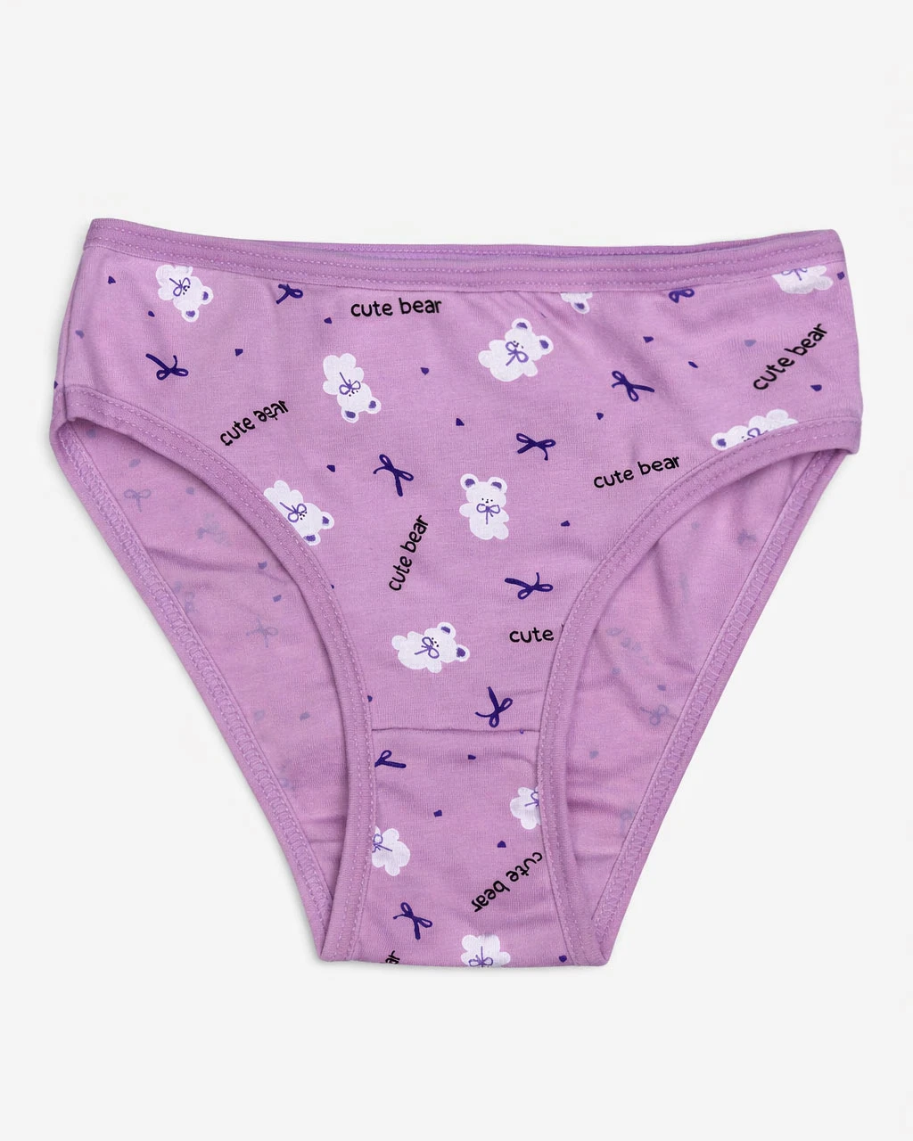 شورت دخترانه میسپل طرح خرس رنگ یاسی