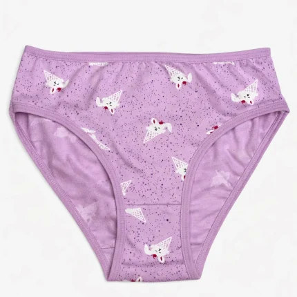 شورت دخترانه میسپل طرح خرگوش رنگ یاسی روشن