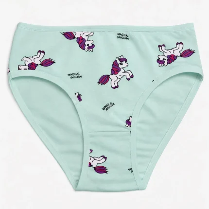 شورت دخترانه میسپل طرح یونیکورن رنگ سبز