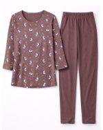 ست زنانه شلوار و تیشرت آستین بلند EVLI طرح‌دار کد 178 - تصویر 2