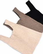 تاپ یقه خشتی بافت زنانه DEFNE