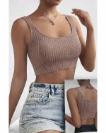 تاپ یقه خشتی بافت زنانه DEFNE - تصویر 3