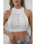 تاپ یقه سه سانتی رگلان بافت زنانه DEFNE - تصویر 2