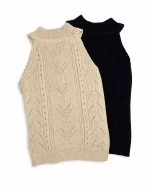 تاپ یقه سه سانتی رگلان بافت زنانه DEFNE