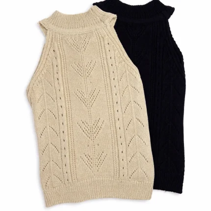 تاپ یقه سه سانتی رگلان بافت زنانه DEFNE