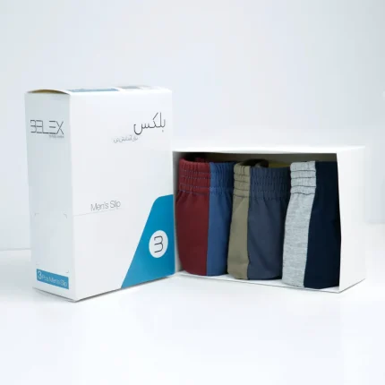 شورت مردانه اسلیپ برند بلکس کش لیفه‌ای تکه‌دوزی رنگی (پک ۳ عددی)