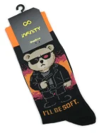 جوراب ساق بلند مردانه طرح خرس