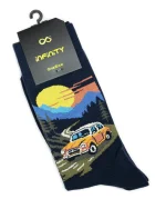 جوراب ساق بلند مردانه طرح ماشین