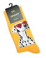 جوراب ساق بلند مردانه طرح سگ خالدار