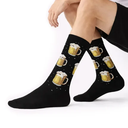 جوراب ساق بلند مردانه طرح آبجو