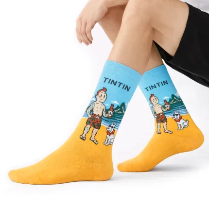 جوراب ساق بلند مردانه طرح تن تن