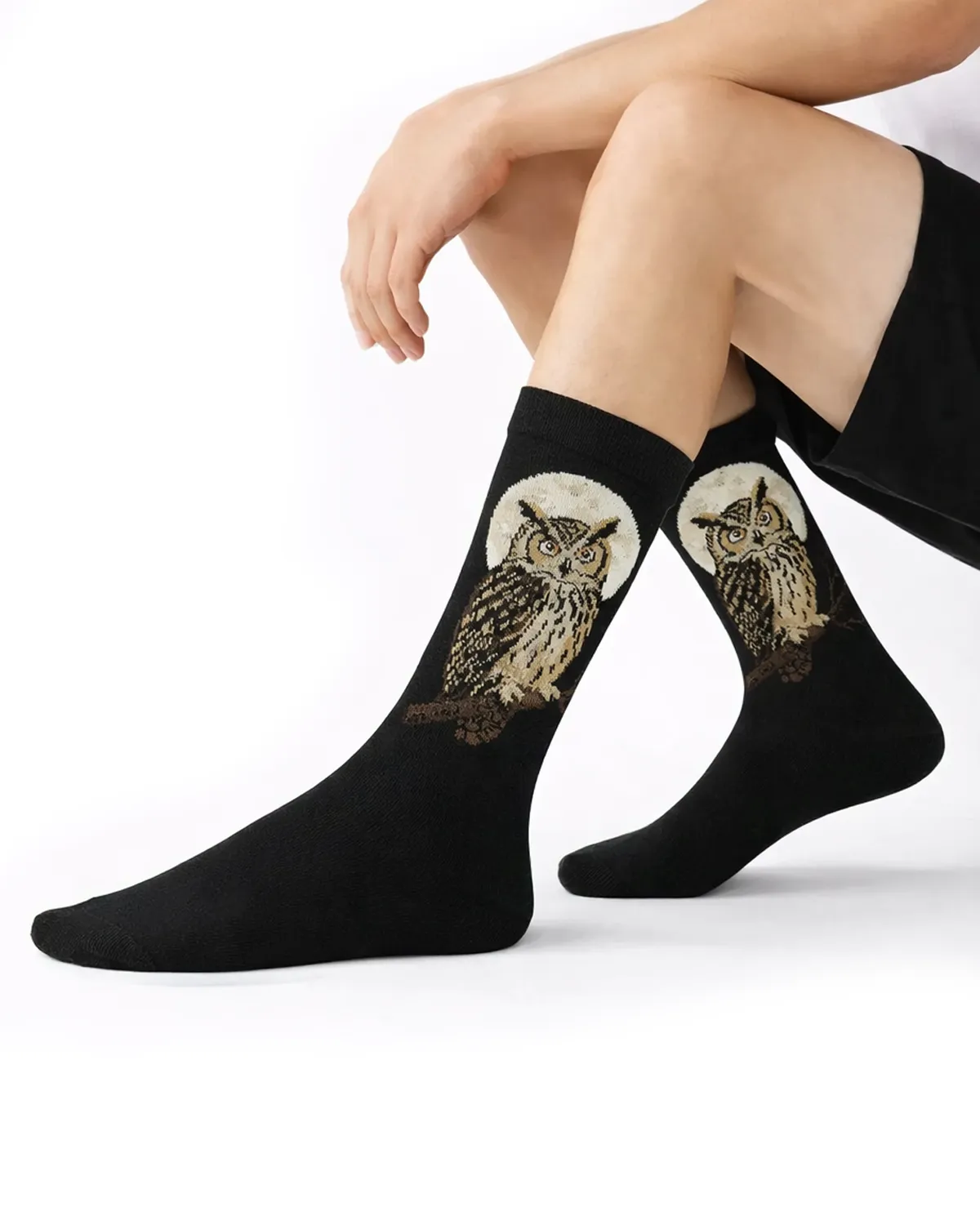 جوراب ساق بلند مردانه طرح جغد