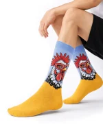 جوراب ساق بلند مردانه طرح خروس