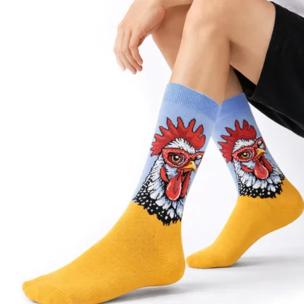 جوراب ساق بلند مردانه طرح خروس