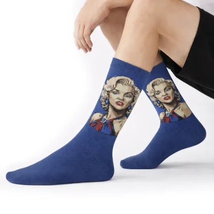 جوراب مردانه ساق بلند طرح مرلین مونرو