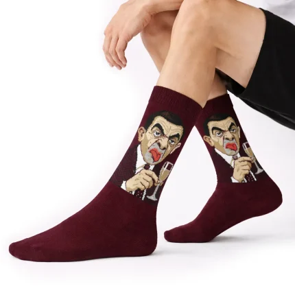 جوراب ساق بلند مردانه مستربین زرشکی