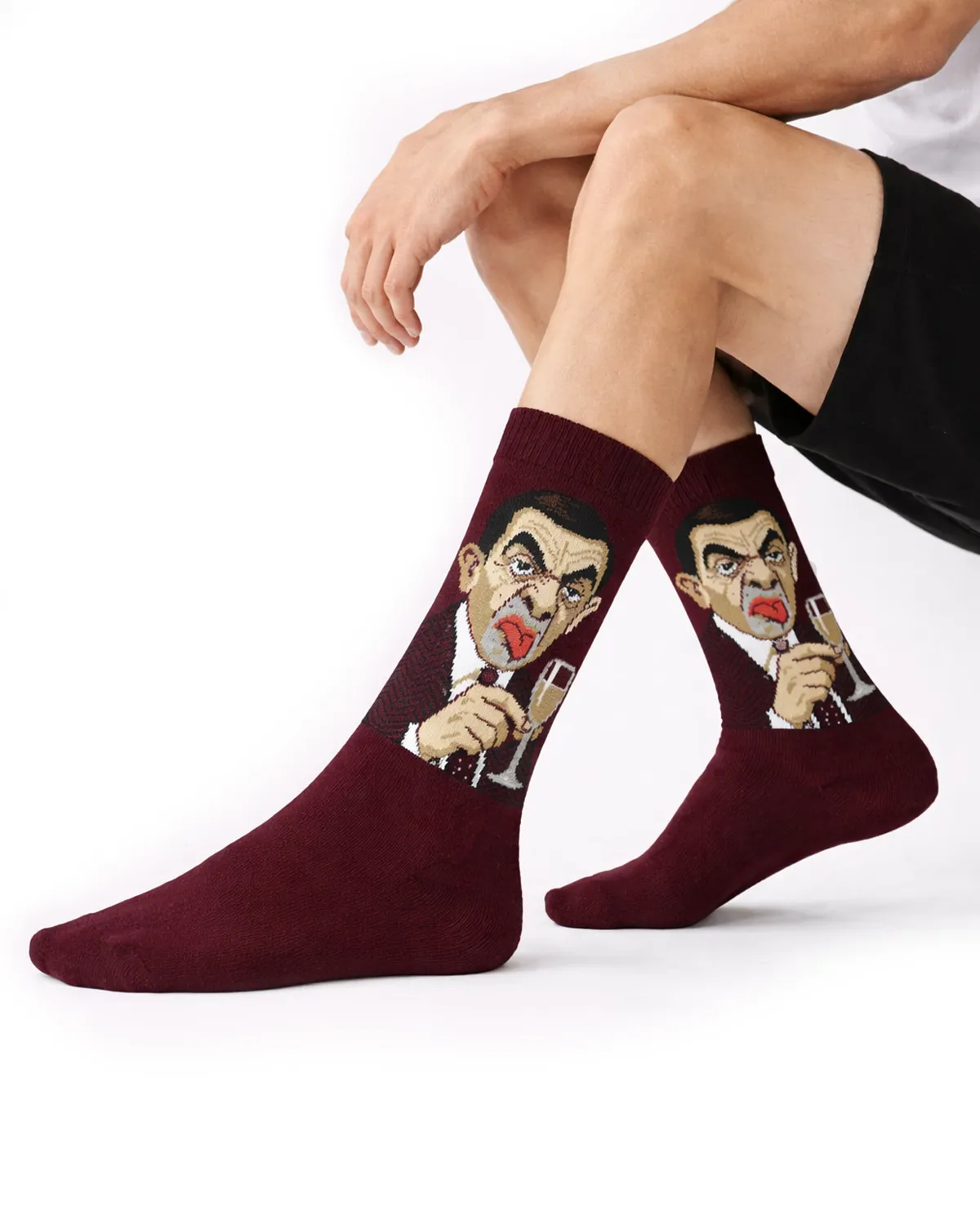 جوراب ساق بلند مردانه مستربین زرشکی