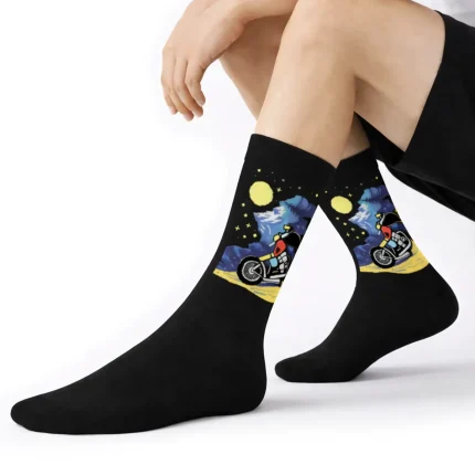 جوراب ساق بلند مردانه طرح موتور