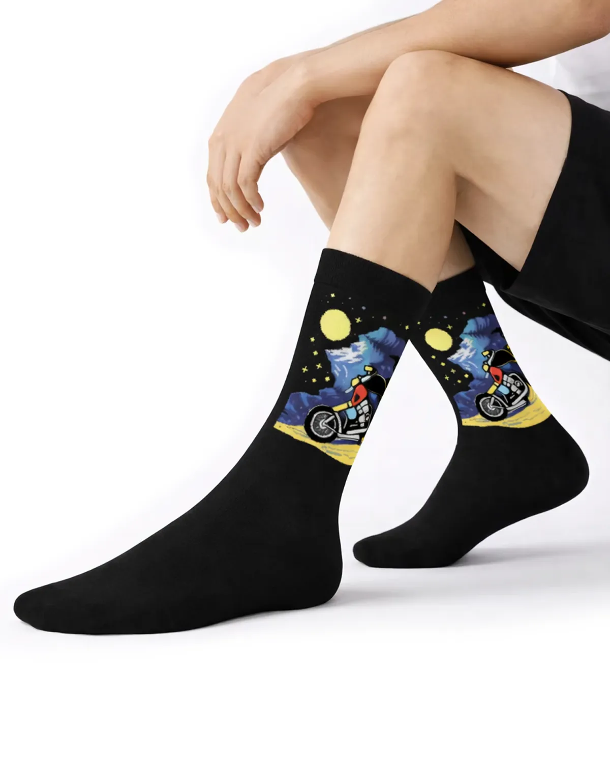 جوراب ساق بلند مردانه طرح موتور