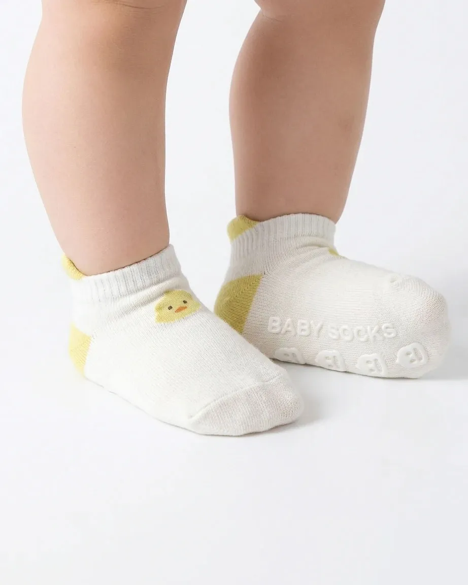 جوراب بچگانه استوپردار (ترمزگیر) طرح جوجه اردک