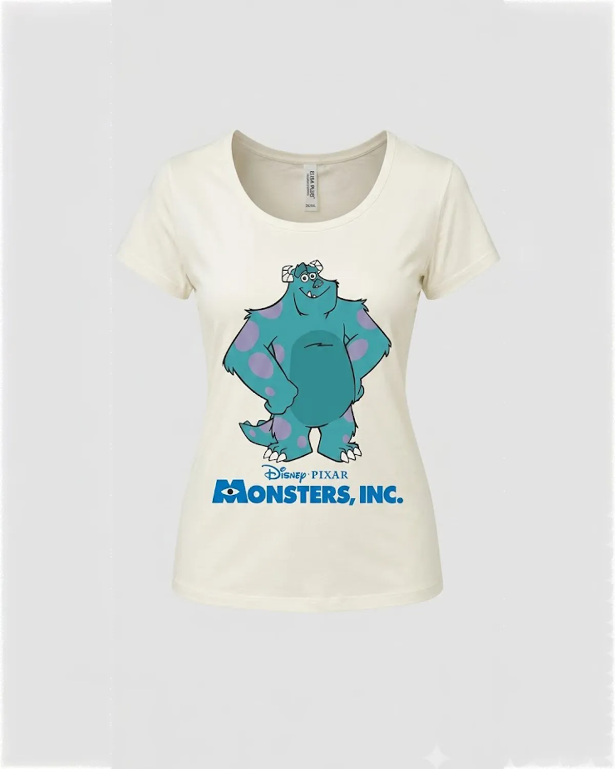 تیشرت زنانه طرح سالی کارخانه هیولاها (Monsters Inc) - رنگ سفید