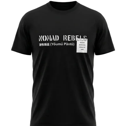 تیشرت مردانه آستین کوتاه مدل NOMAD REBELS رنگ مشکی