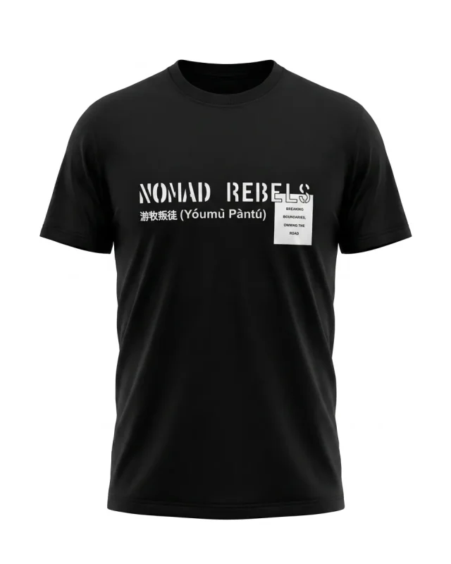 تیشرت مردانه آستین کوتاه مدل NOMAD REBELS رنگ مشکی