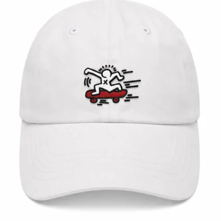کلاه کپ سفید Keith Haring (طرح اختصاصی اسکیت‌باز)