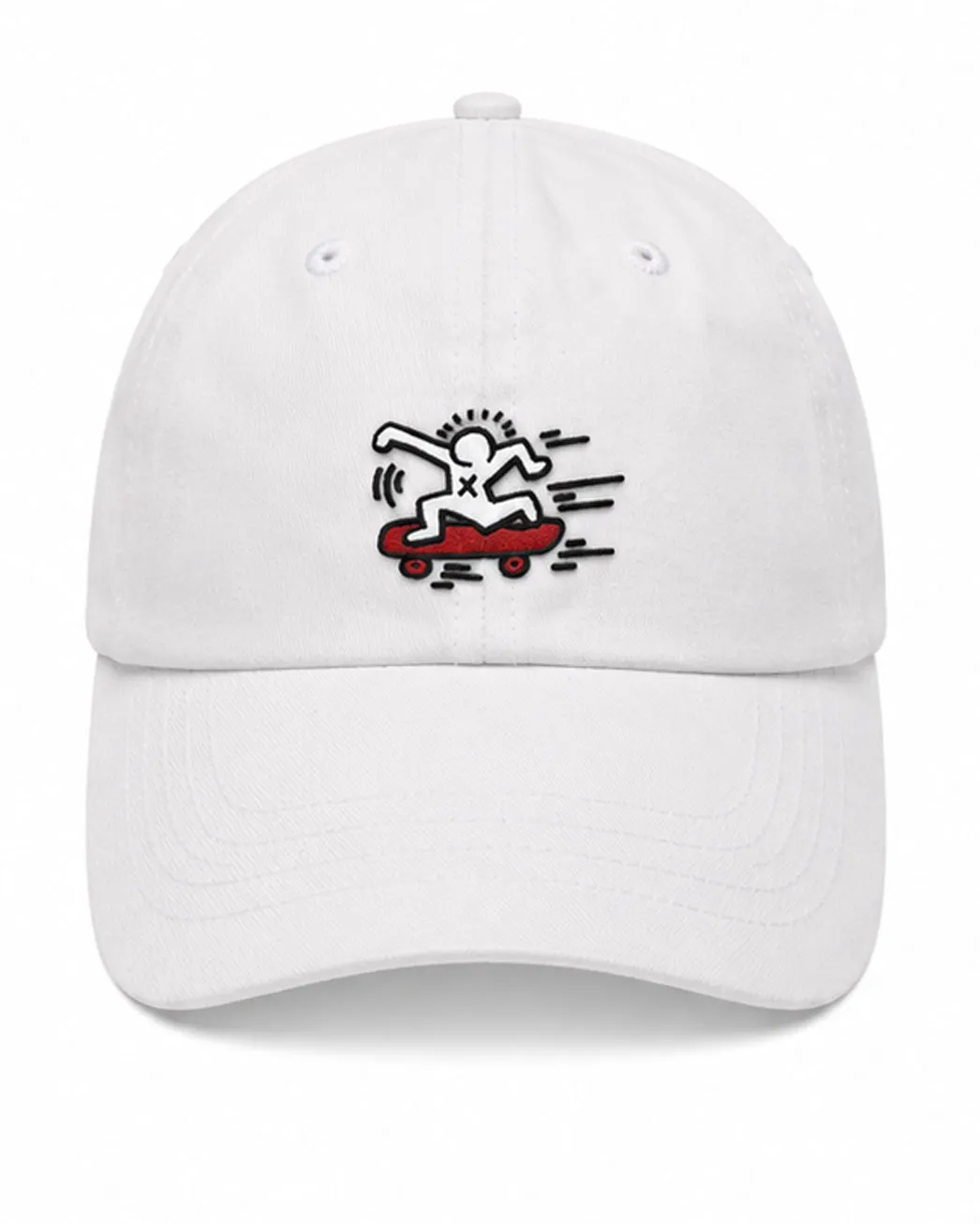 کلاه کپ سفید Keith Haring (طرح اختصاصی اسکیت‌باز)